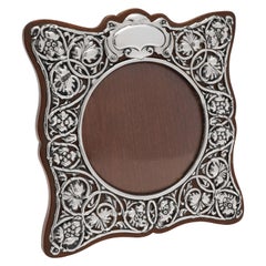 Used Attractive Art Nouveau Photograph Frame, Sterling Silver, Hallmarked in 1902