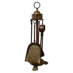 Attractive Brass Fireside Companion Set, Fireside Tools