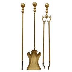 Attractive Brass Fireside Companion Set, Fireside Tools