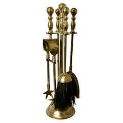 Attractive Brass Fireside Companion Set, Fireside Tools