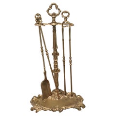 Attraktive Messing Rokoko-Stil Fireside Companion Set, Fireside Tools