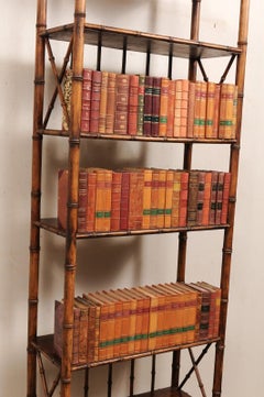Attractive Collection of 100 Antique Swedish Leather-Bound Books