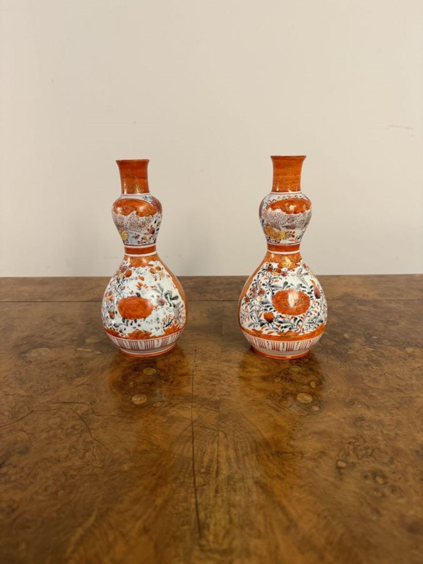 Ceramica Attraente collezione di sei antichi vasi giapponesi a forma di Kutani in vendita