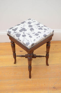 Attractive Edwardian Revolving Stool In Walnut