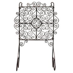 Attractive English Wrought Iron Firescreen