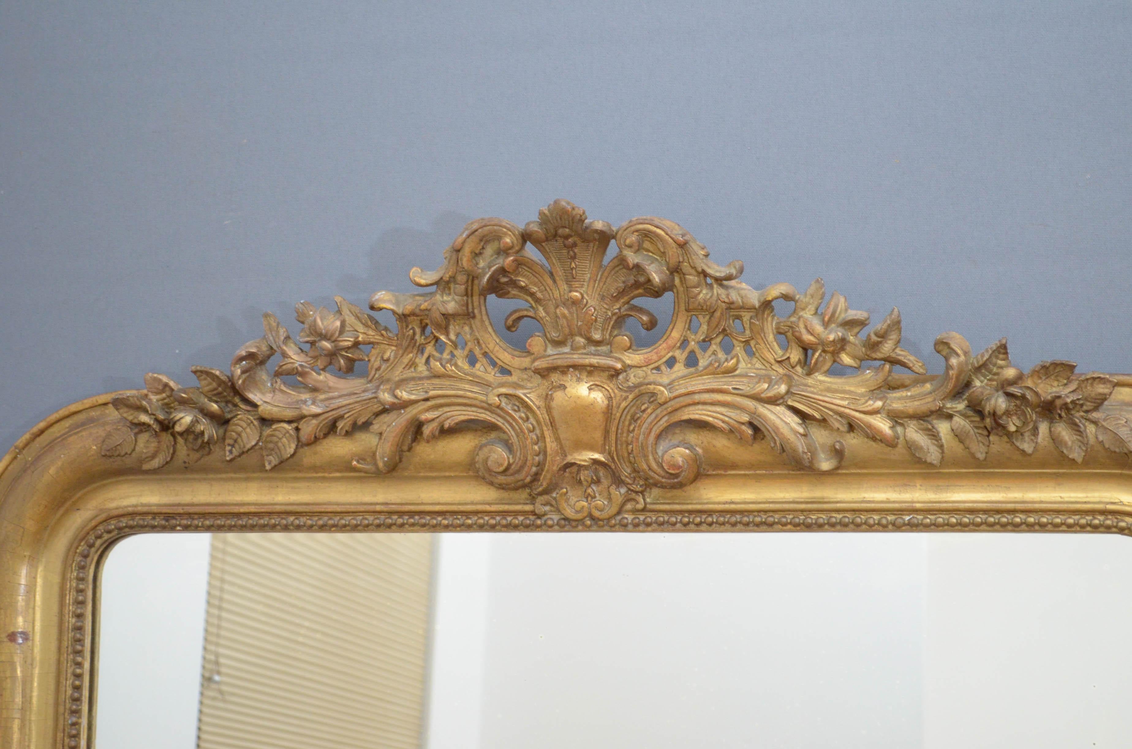 Late 19th Century Attractive French Giltwood Mirror