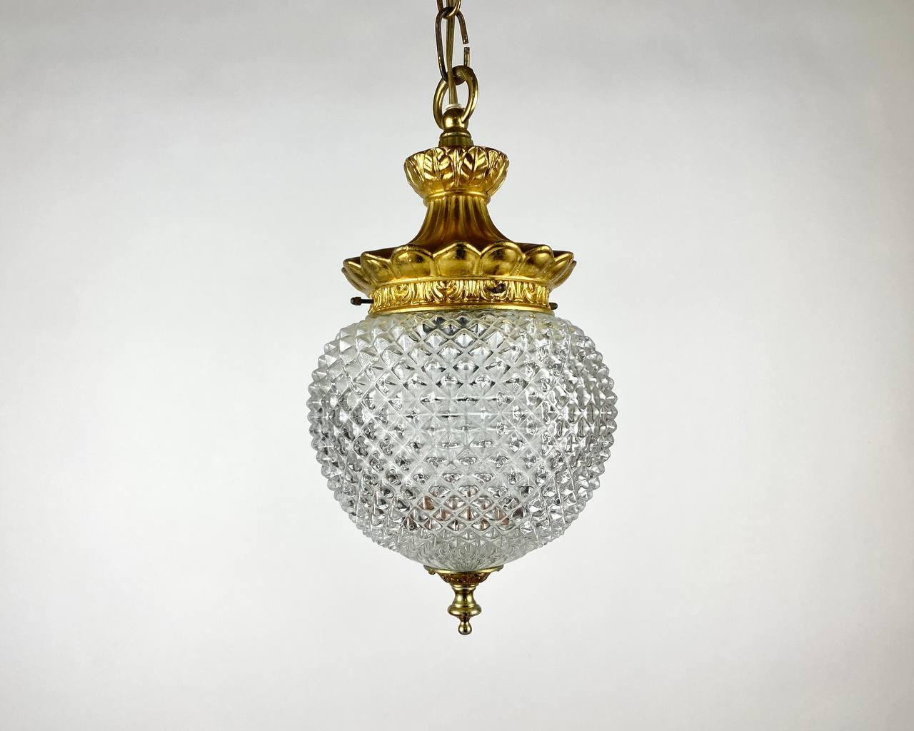 Art Deco Attractive Globe Glass Pendant Lighting Vintage Ceiling Chandelier Lantern For Sale