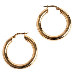 Attractive Gold Hoop Earrings, 9K Yellow Gold