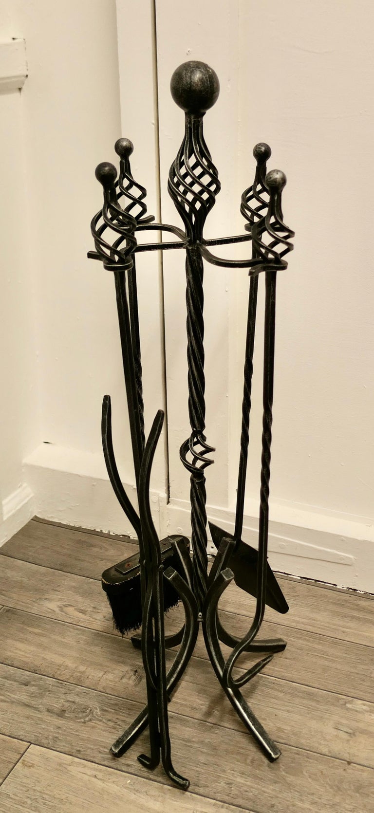 Attractive Gothic Style Fireside Companion Set, Fireside Tools For Sale ...