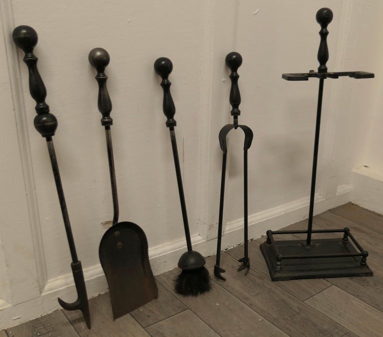 Attractive Gothic Style Fireside Companion Set, Fireside Tools For Sale ...