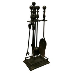 Antique Attractive Gothic Style Fireside Companion Set, Fireside Tools