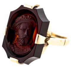 Attractive Hardstone Cameo 15Ct English Victorian Ring