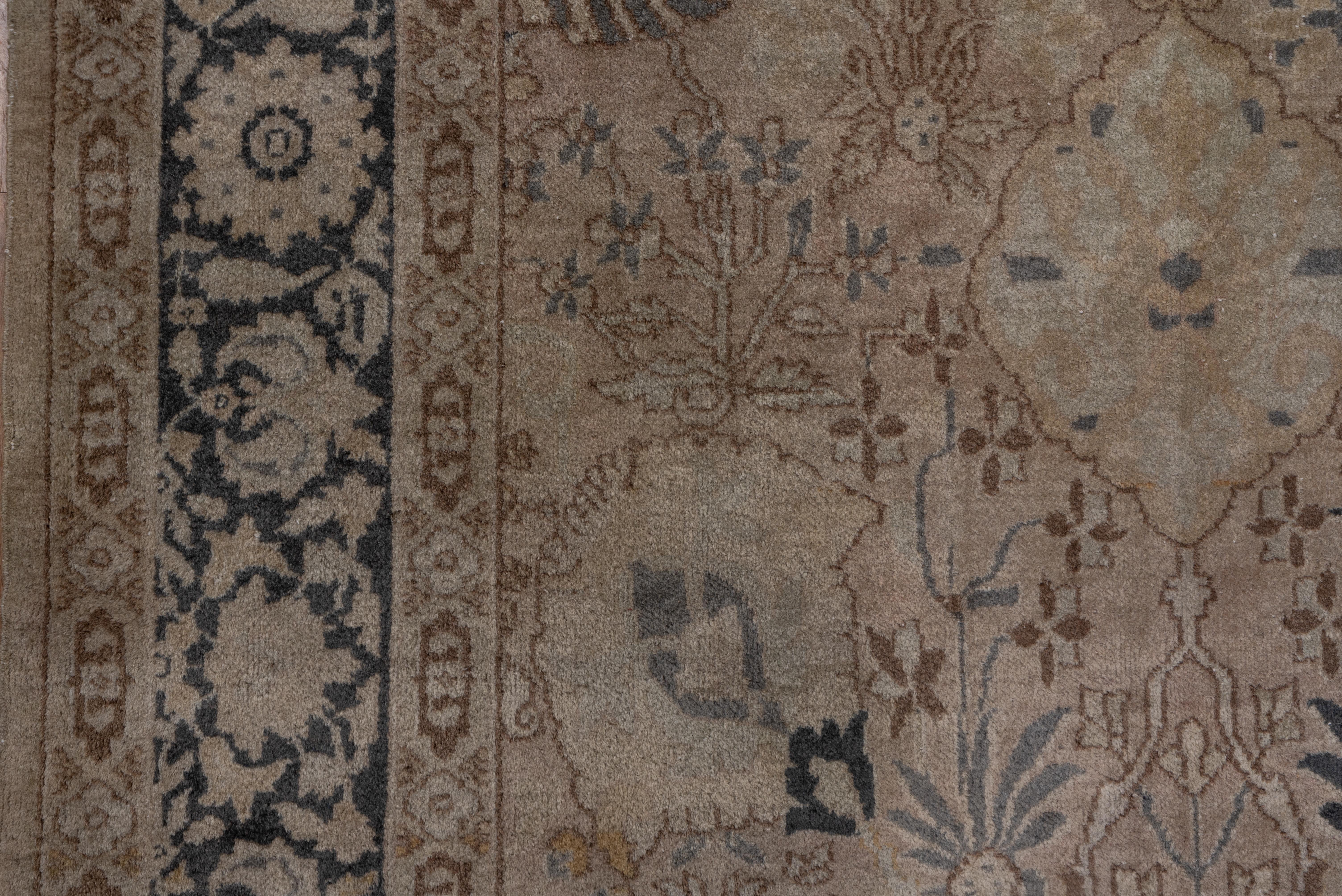 Mid-20th Century Attractive Indian Laristan Gallery Carpet, Grey Tones, Neutral Palette