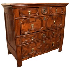 Attractive Late 17th Century Cherrywood Carved Chest of Drawers