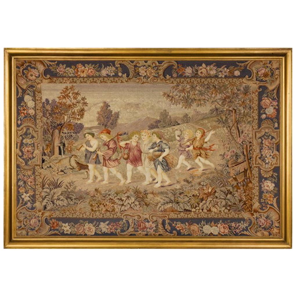 Attractive Late 19th Century Needlework Panel For Sale
