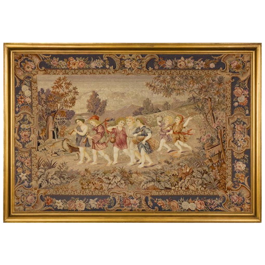 Attractive Late 19th Century Needlework Panel