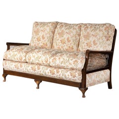 Attractive Late 20th Century Mahogany and Canework Sofa