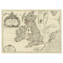 Attractive Map of the British Isles with an Inset of the Shetland Islands, c1770