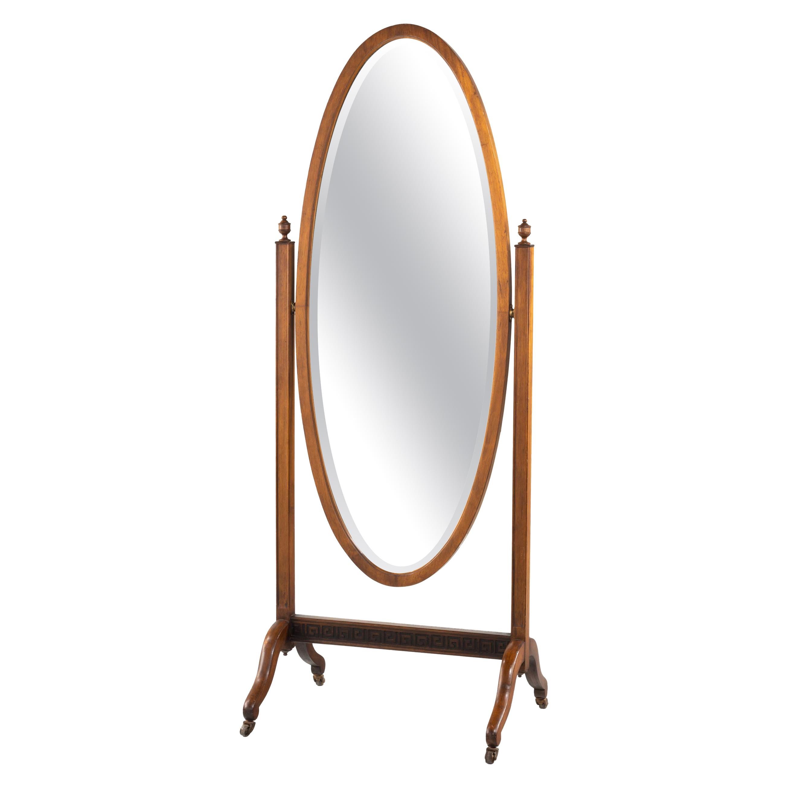 Attractive Mid-20th Century Mahogany Framed Cheval Mirror