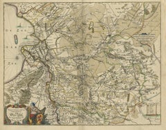 Attractive Original Map of the Province of Overijssel, the Netherlands, Ca.1700