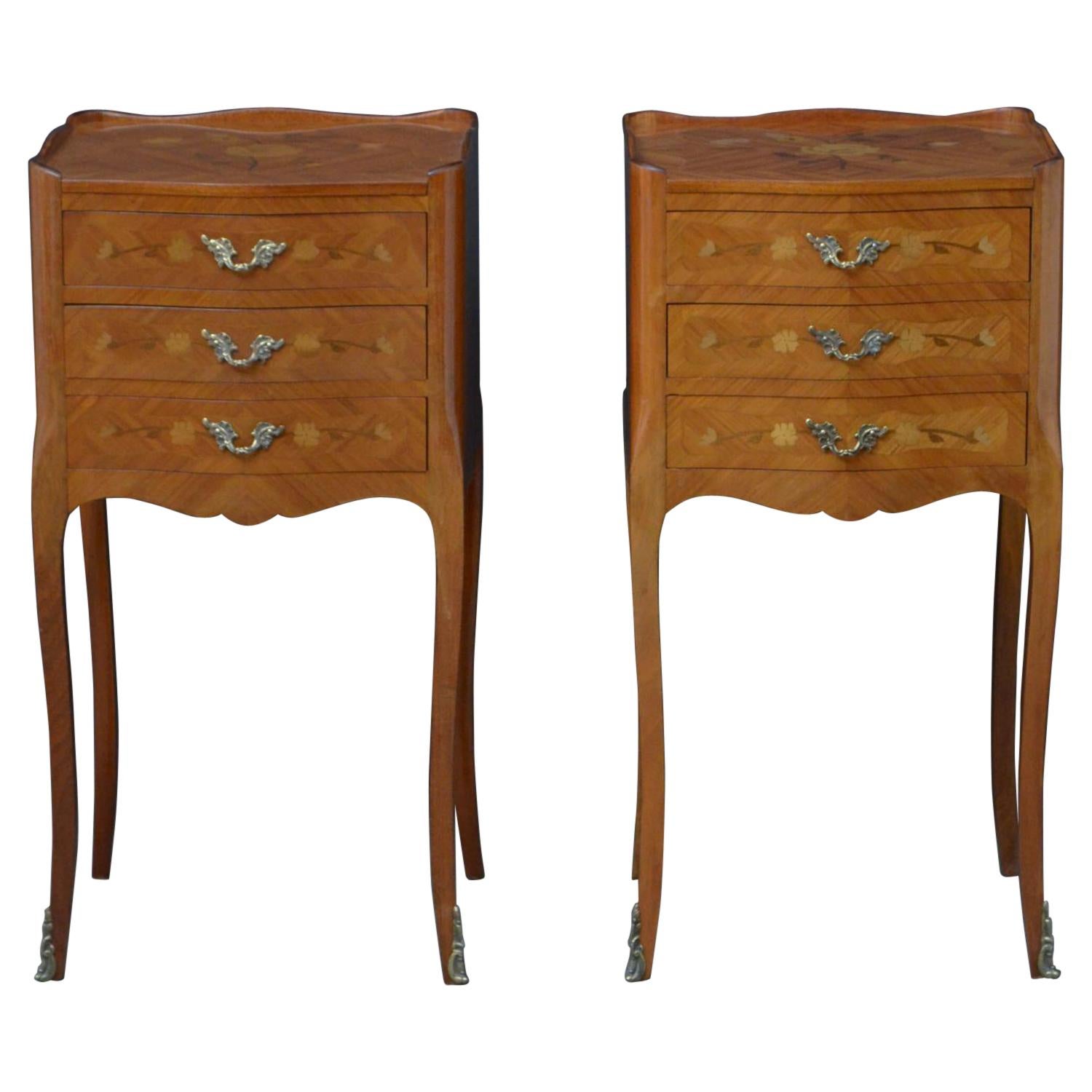 Attractive Pair of Bedside Cabinets For Sale