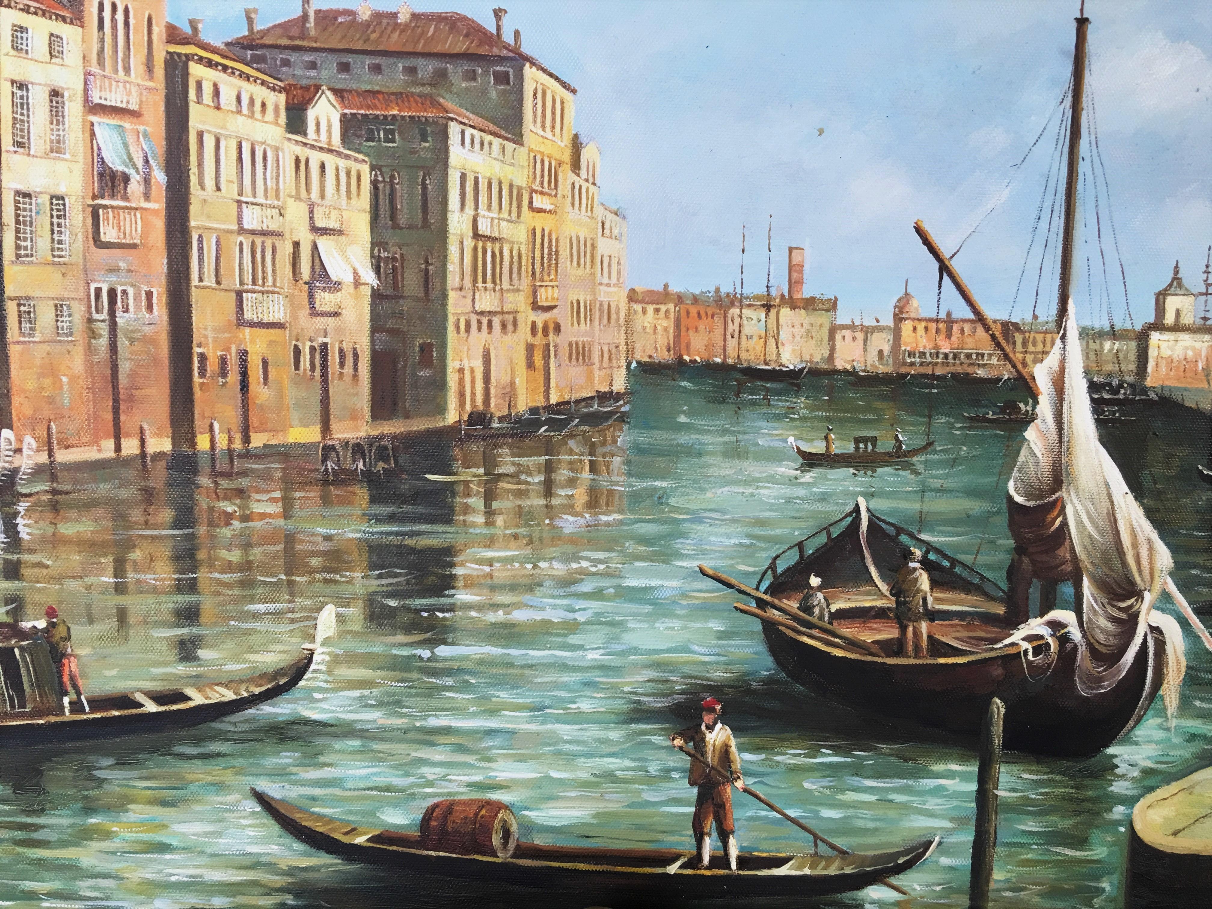 Attractive Pair of Large Oil Painted & Framed Overdoors/Paintings, Italy In Good Condition In Dallas, TX