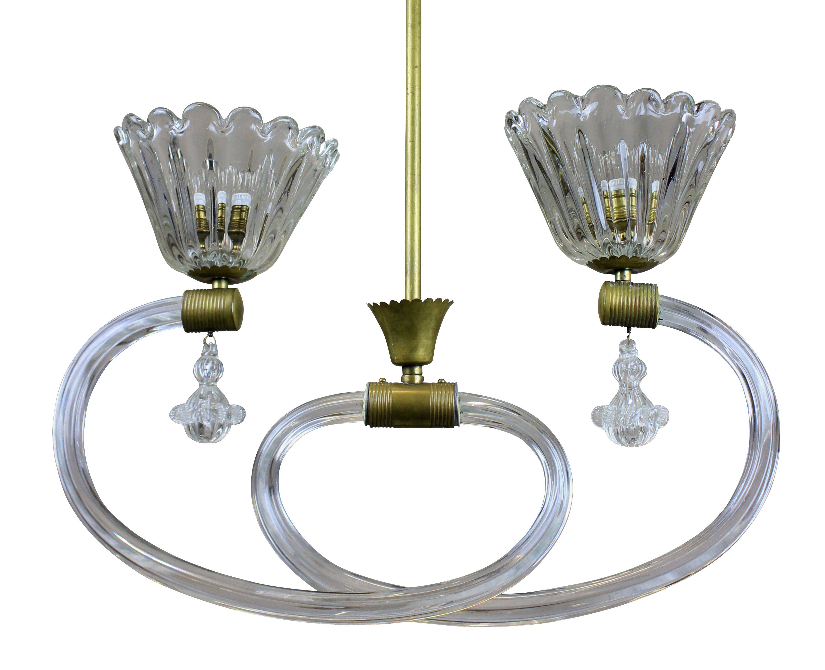 Mid-20th Century Attractive Pendant Light by Barovier