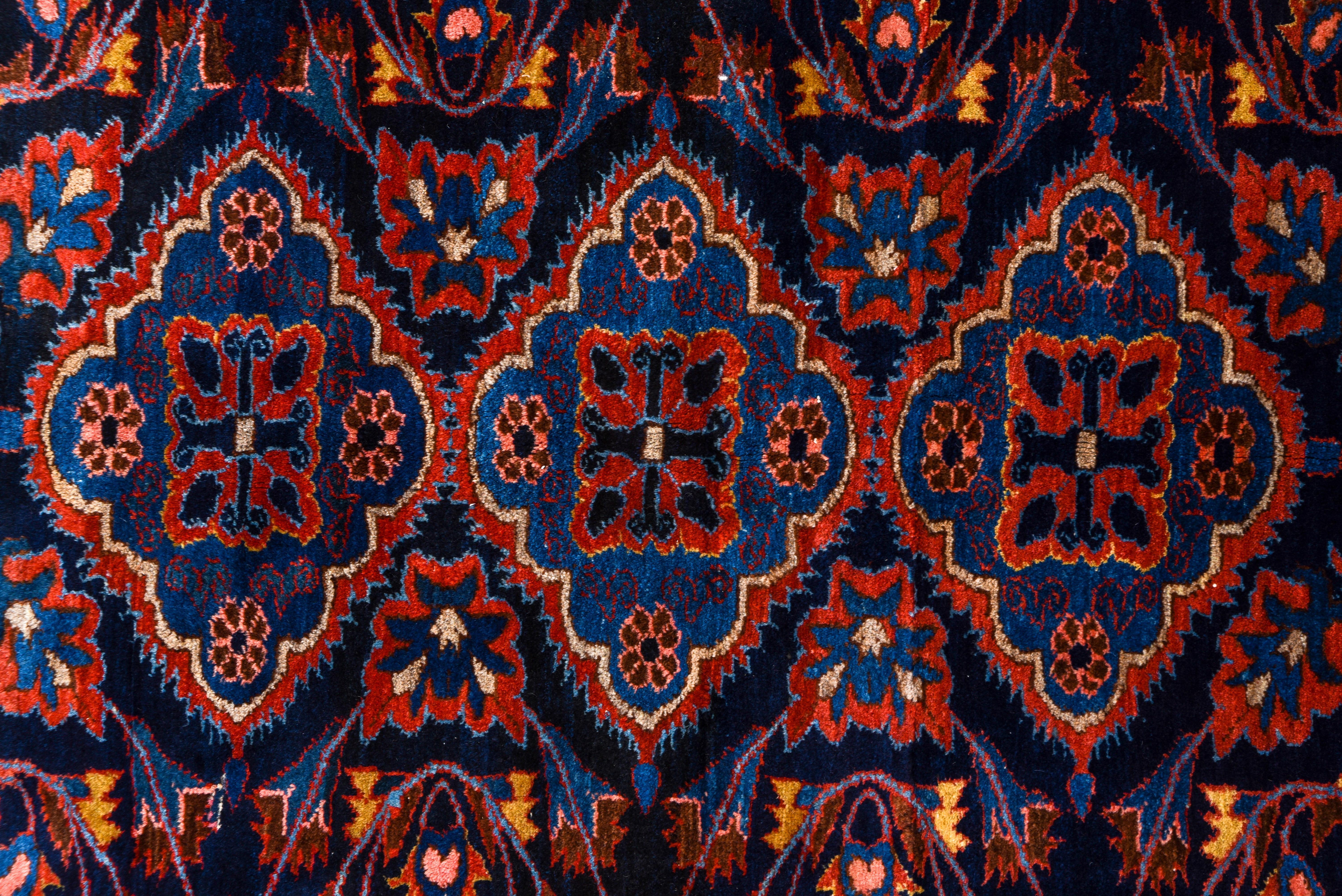 Tribal Attractive Persian Lilian Rug Navy Red & Royal Blue Allover Field, Bright Colors For Sale