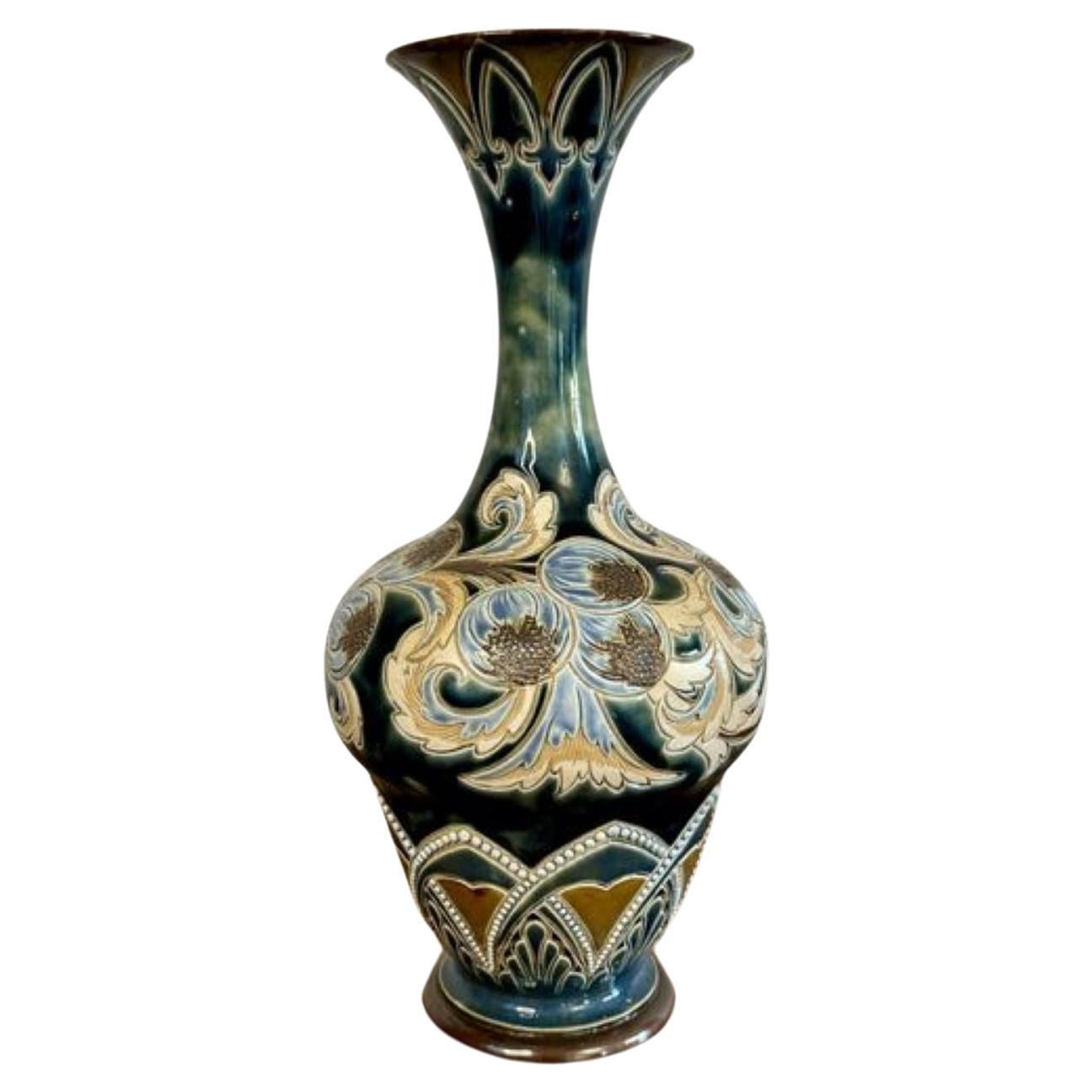 Attractive quality antique Doulton lambeth vase by Eliza Simmance For Sale