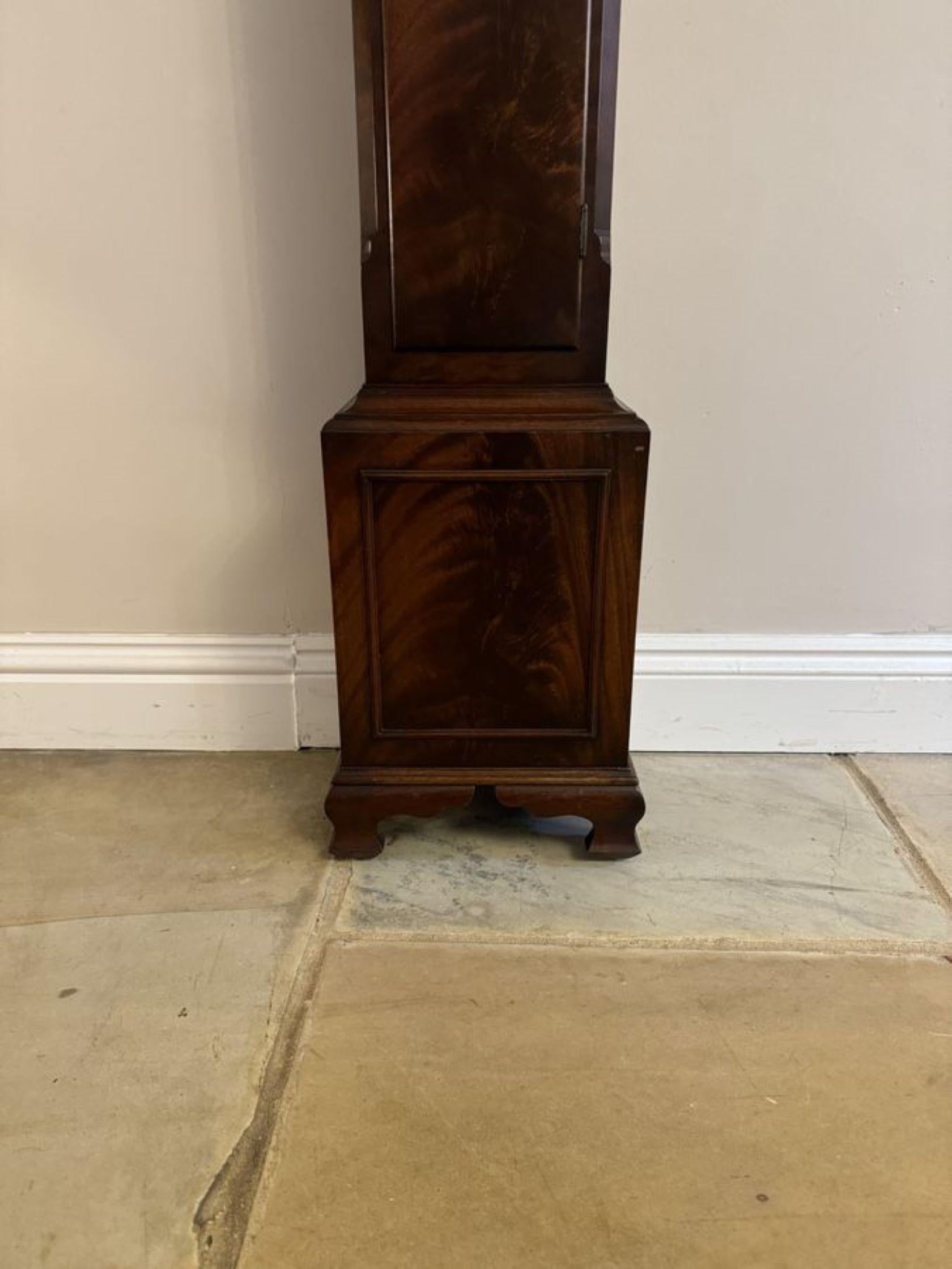 Polished Attractive quality antique mahogany chiming grandmother clock For Sale