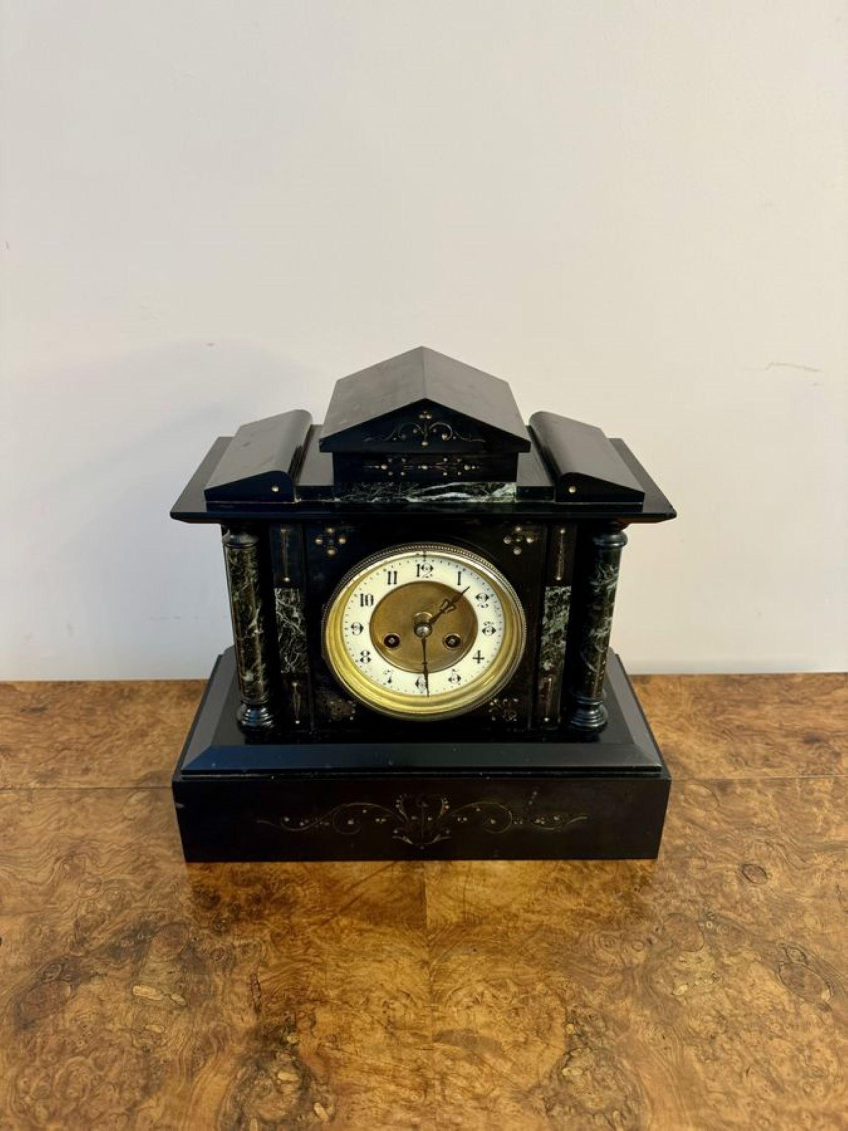 Early Victorian Attractive quality antique Victorian eight day mantle clock