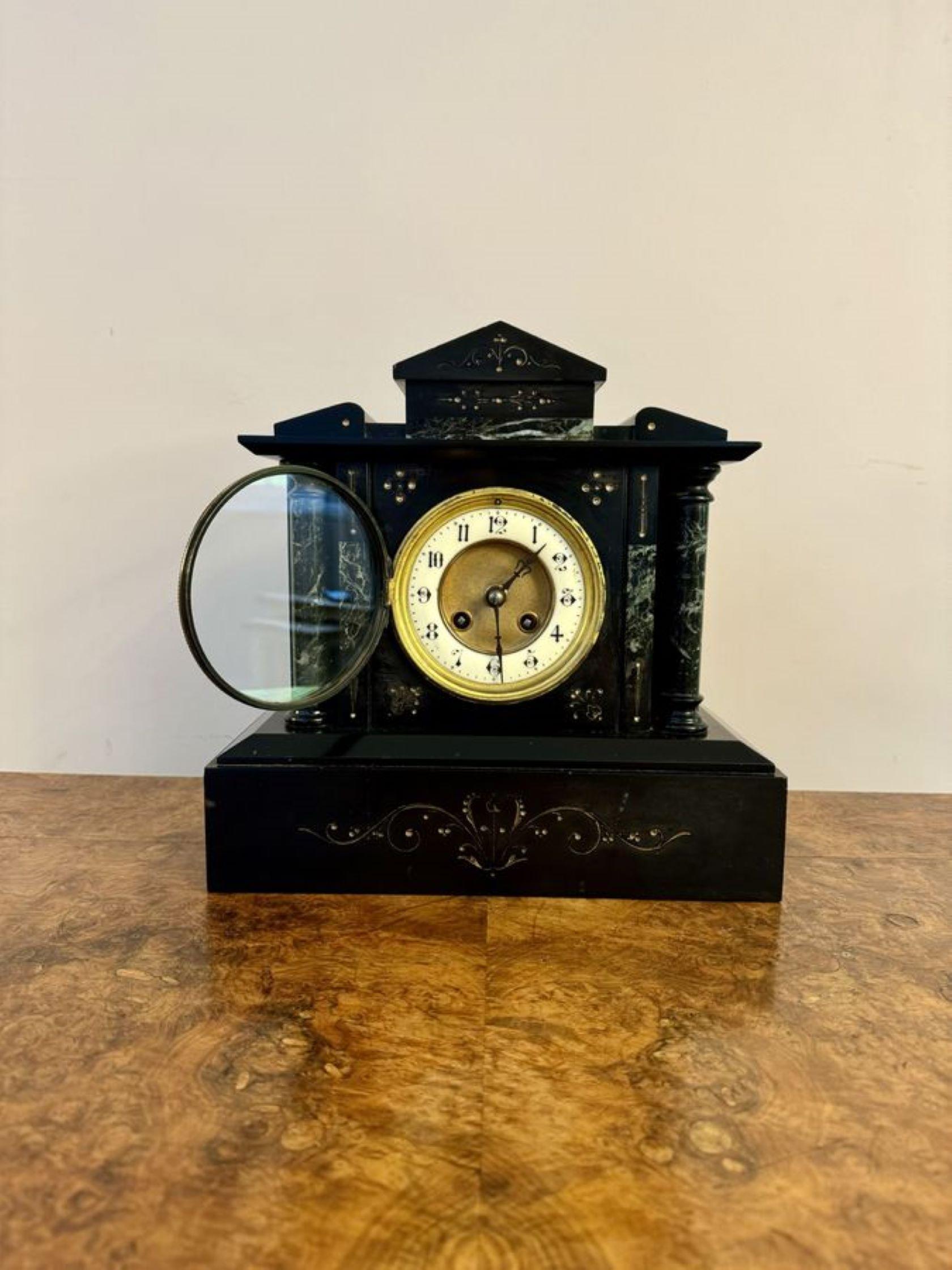 19th Century Attractive quality antique Victorian eight day mantle clock