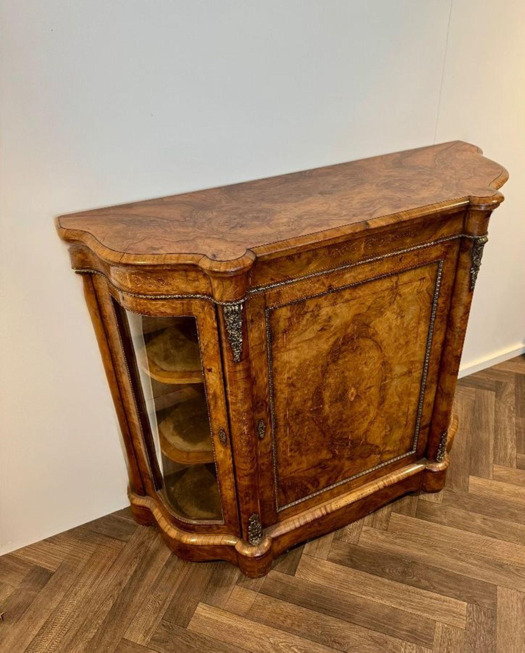 Attractive quality pair of antique Victorian burr walnut side cabinets For Sale 5