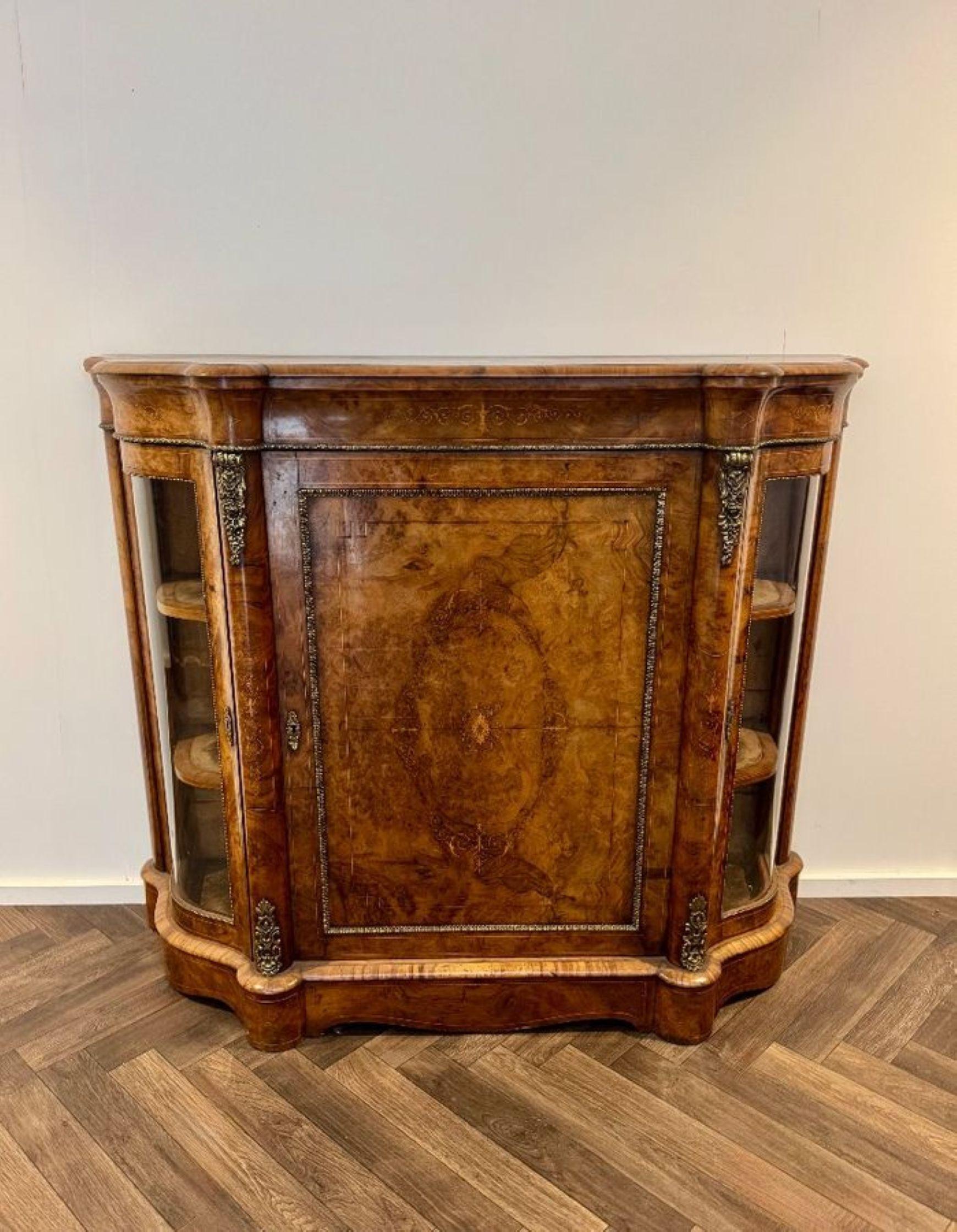 Attractive quality pair of antique Victorian burr walnut side cabinets For Sale 6