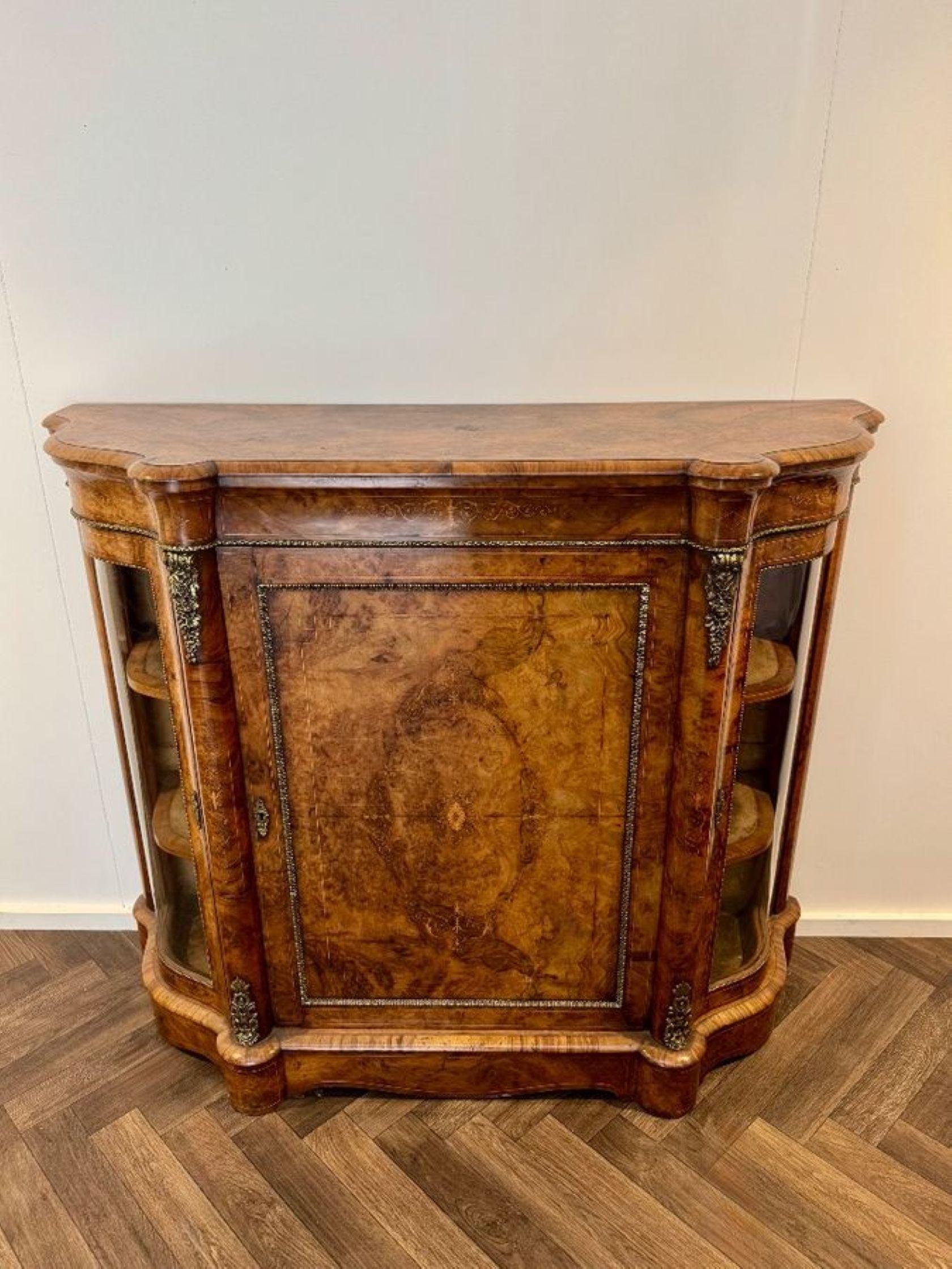 Attractive quality pair of antique Victorian burr walnut side cabinets For Sale 2