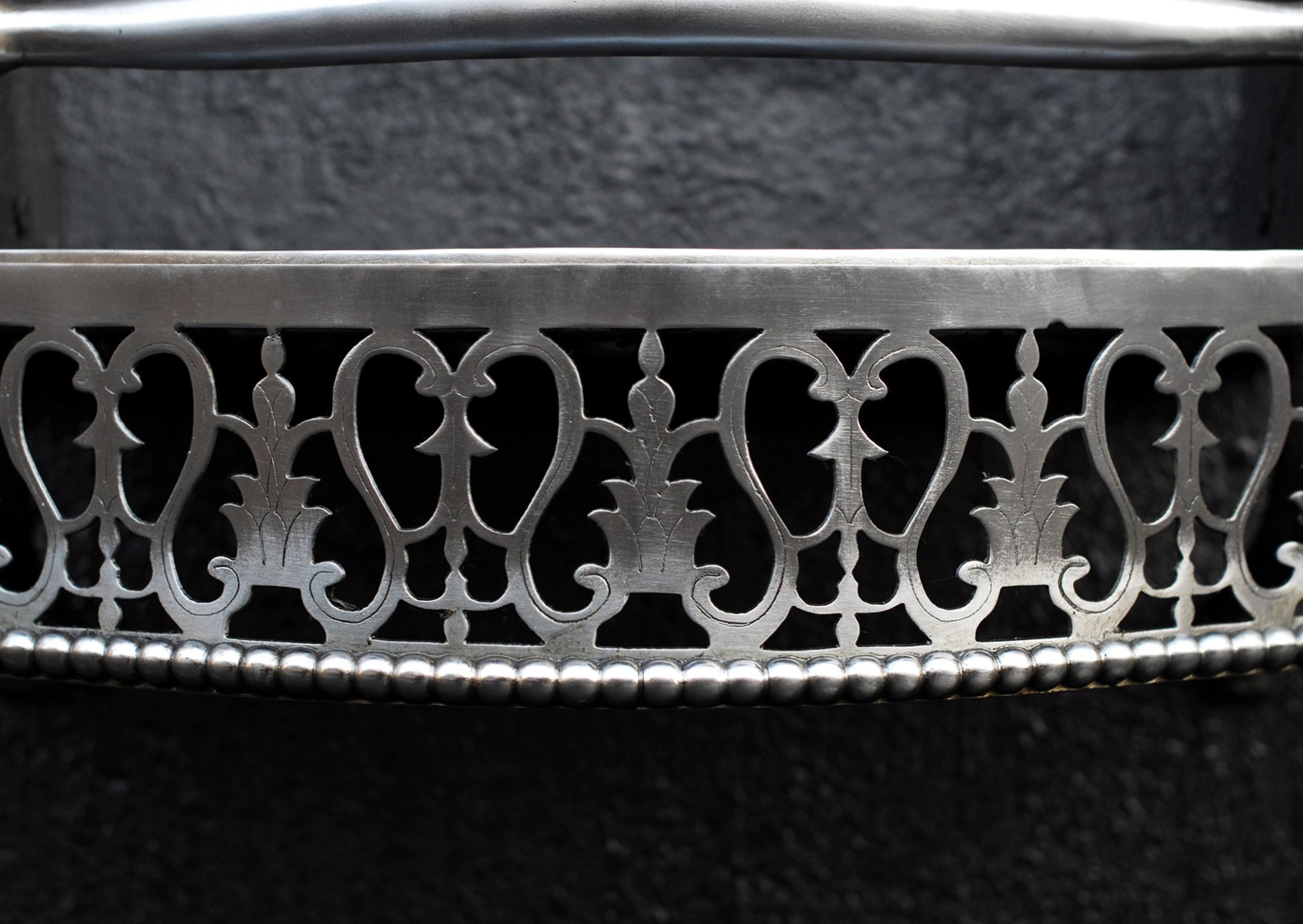 Attractive Queen Anne Style Polished Steel Firegrate In Good Condition For Sale In London, GB