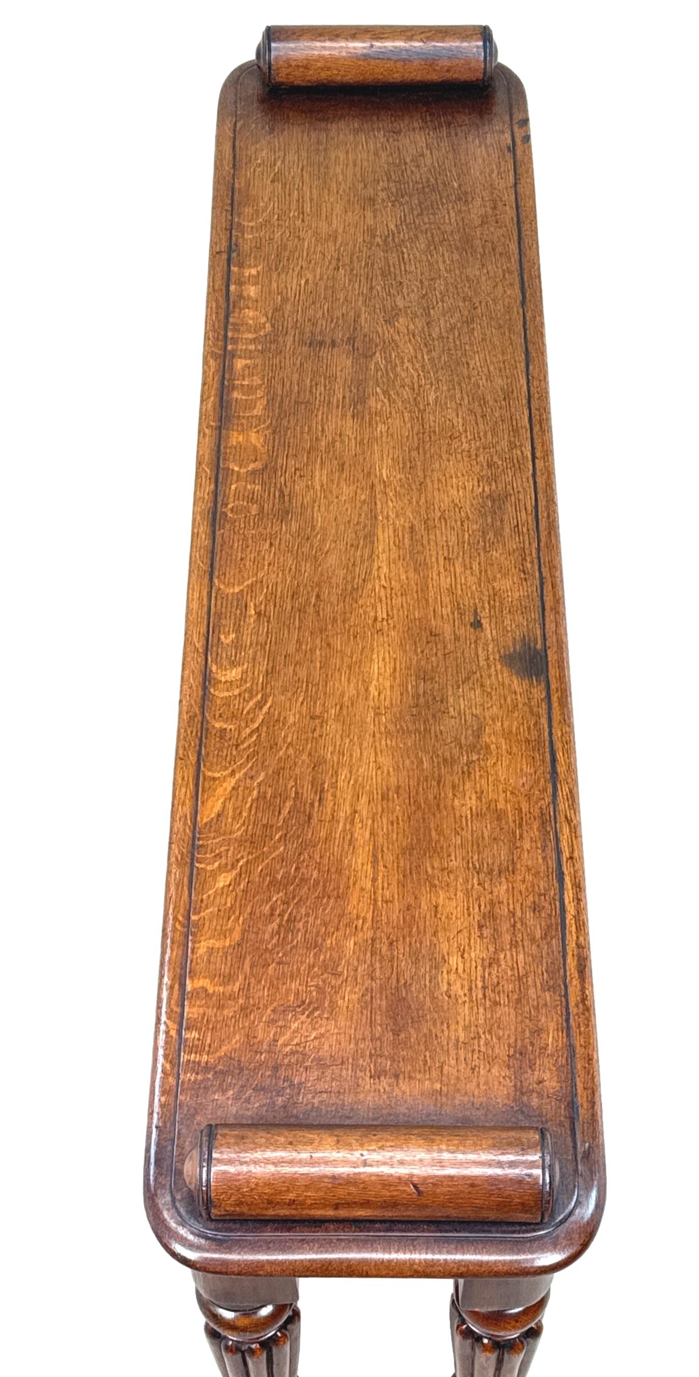 English Attractive Regency Oak Window Seat Hall Bench For Sale