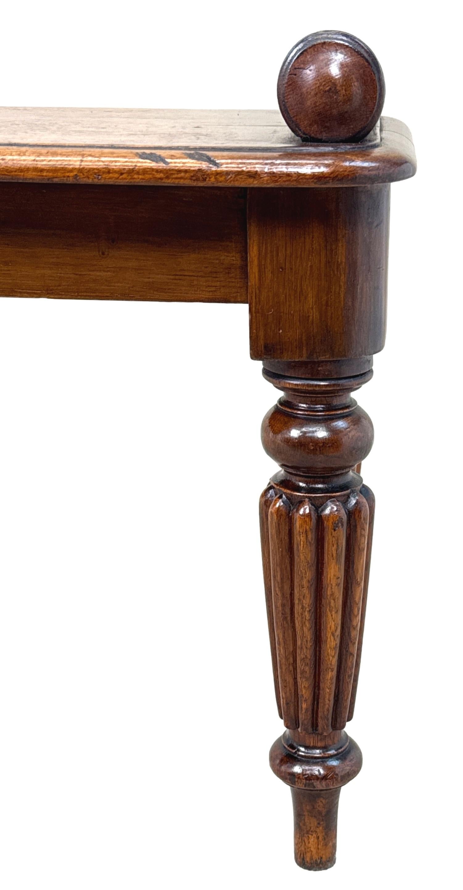 19th Century Attractive Regency Oak Window Seat Hall Bench For Sale