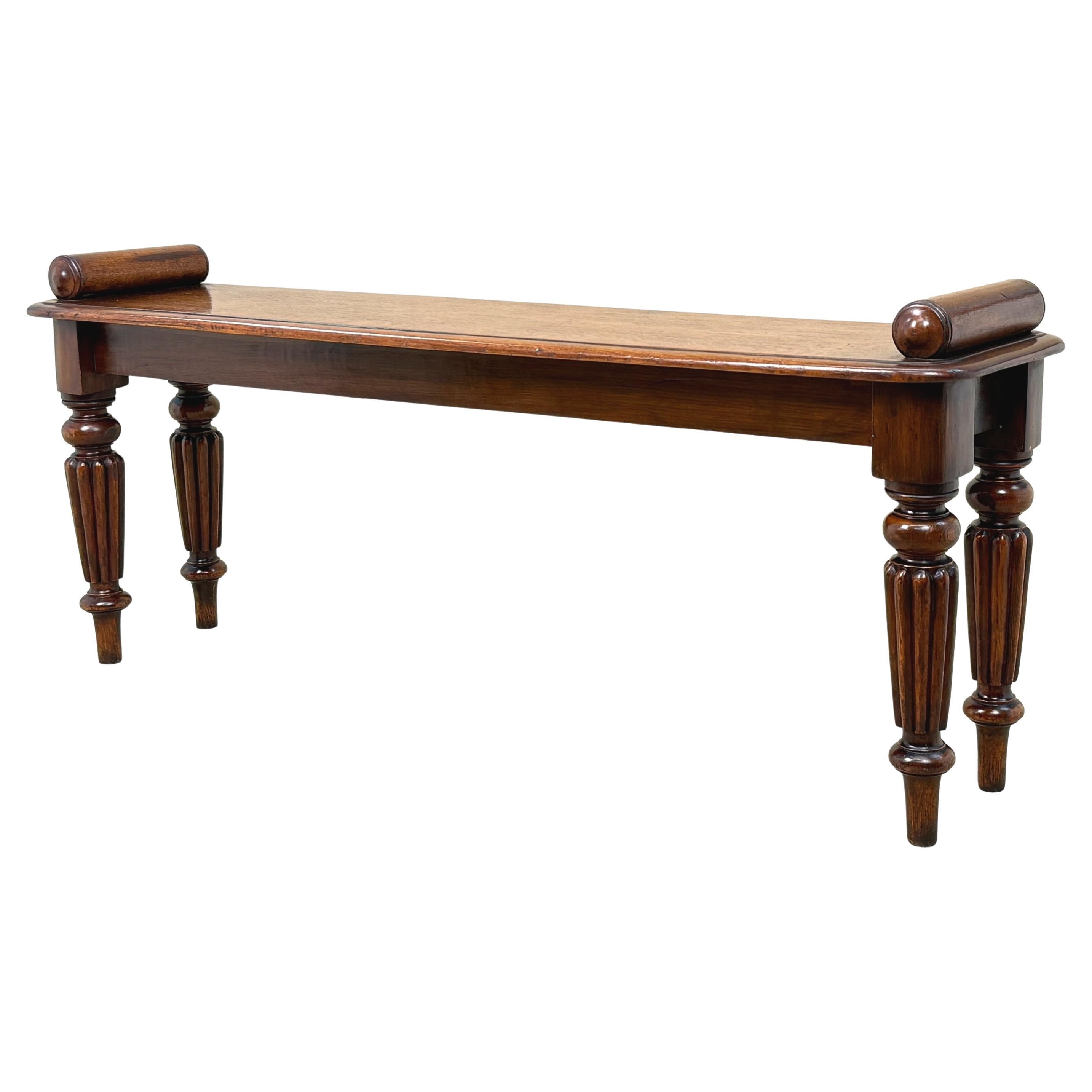 Attractive Regency Oak Window Seat Hall Bench