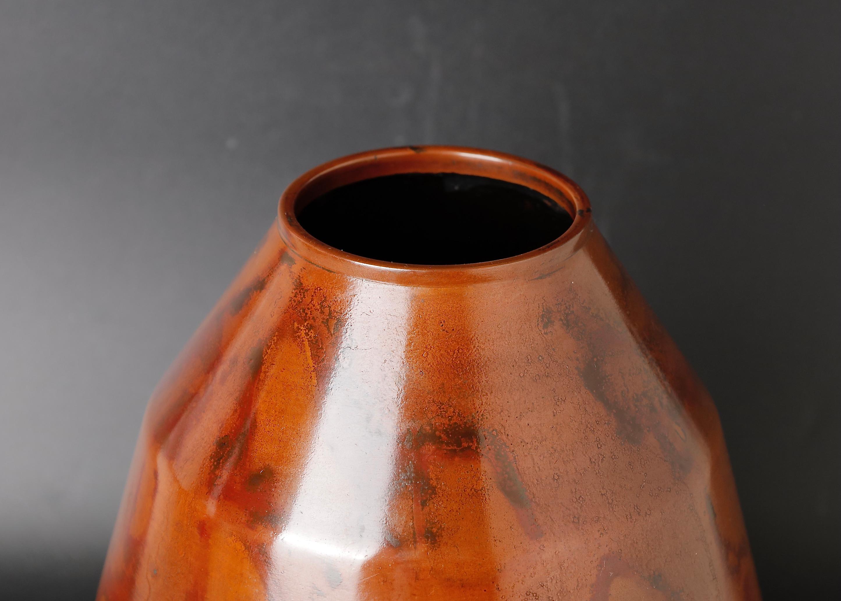 Attractive Shape Signed by Yamamoto Houzan Bronze Vase 5