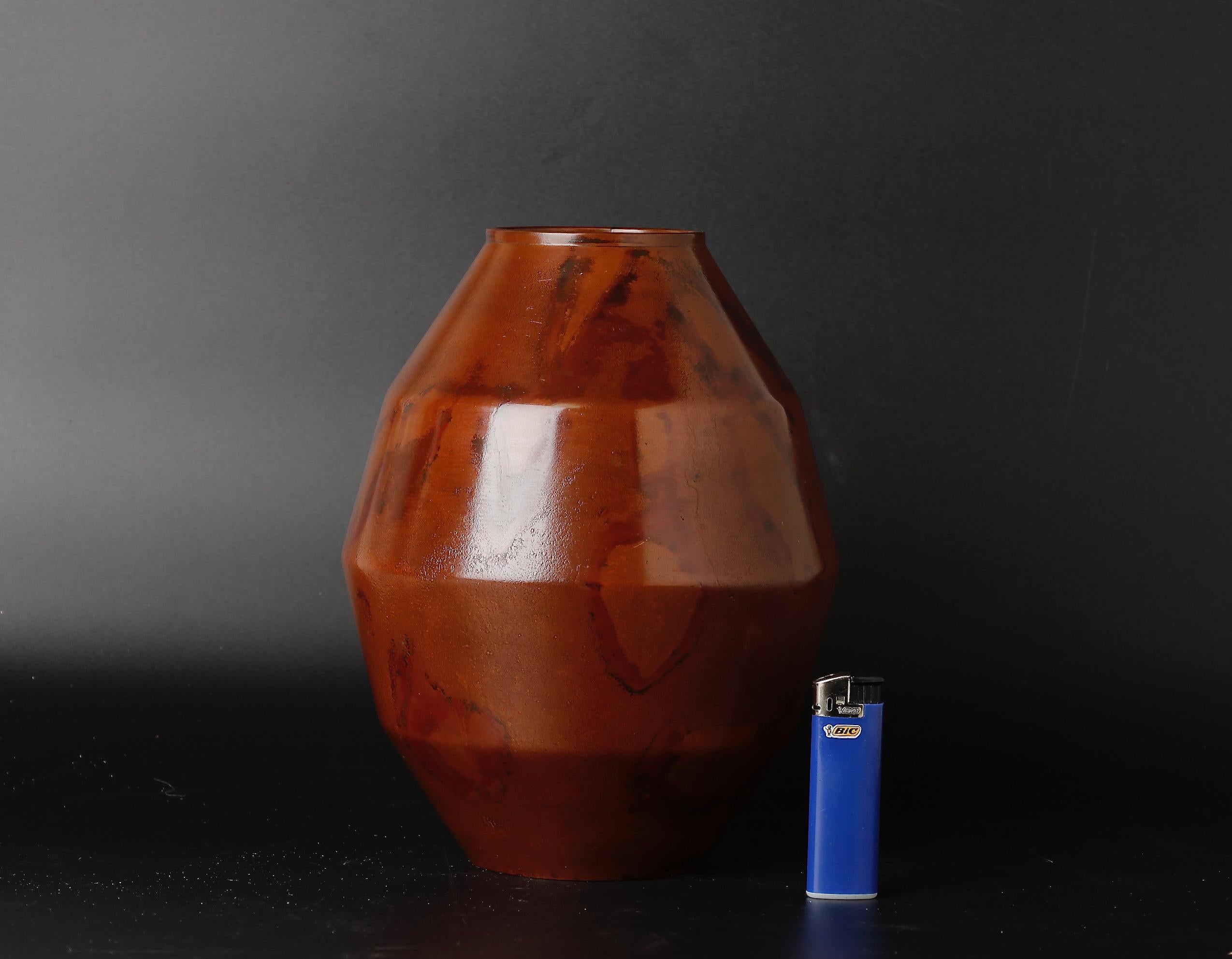 Showa Attractive Shape Signed by Yamamoto Houzan Bronze Vase
