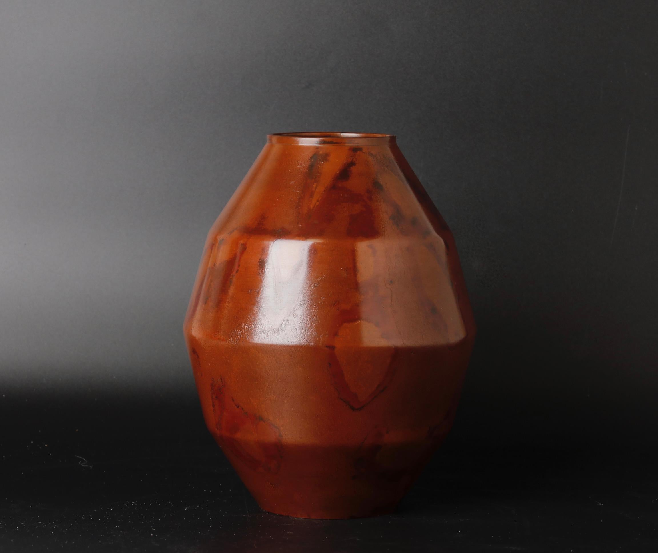 Japanese Attractive Shape Signed by Yamamoto Houzan Bronze Vase
