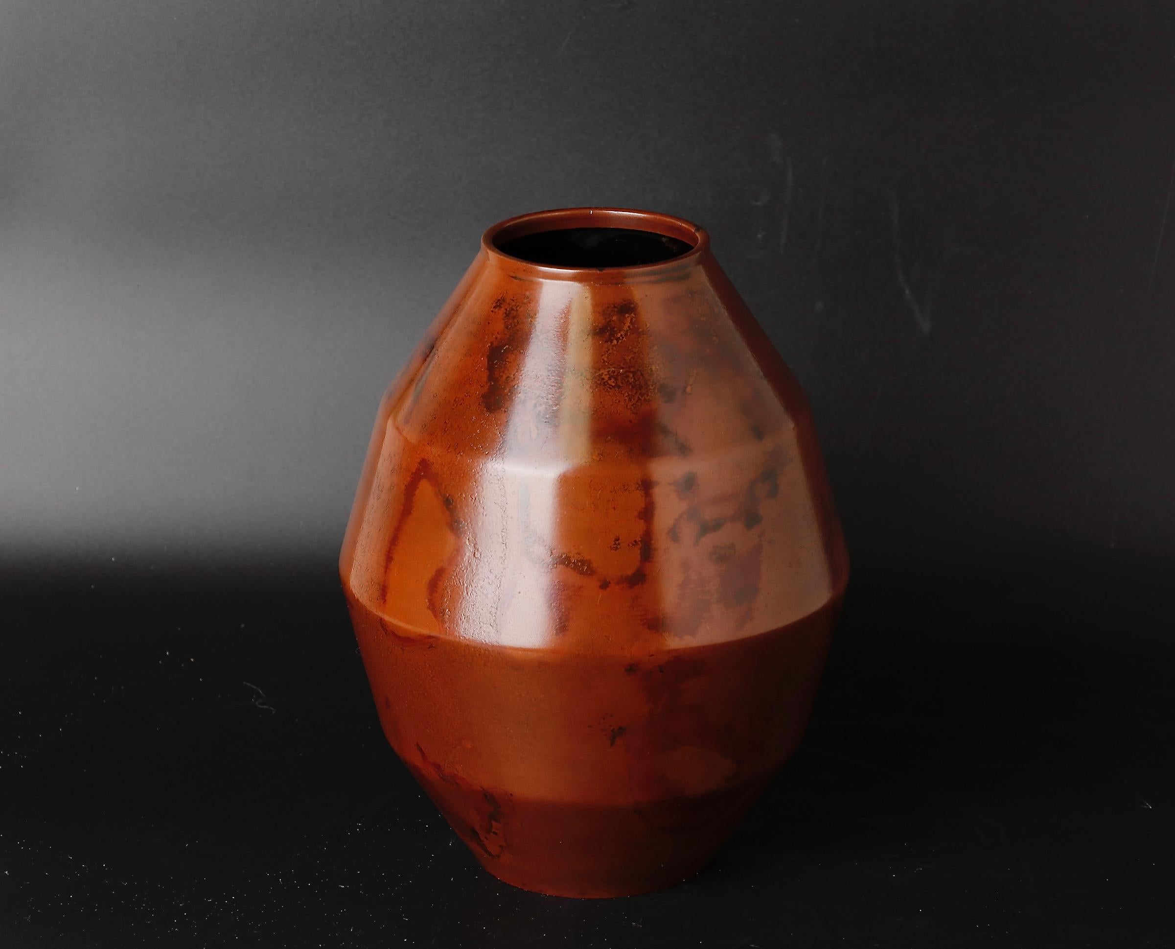 20th Century Attractive Shape Signed by Yamamoto Houzan Bronze Vase