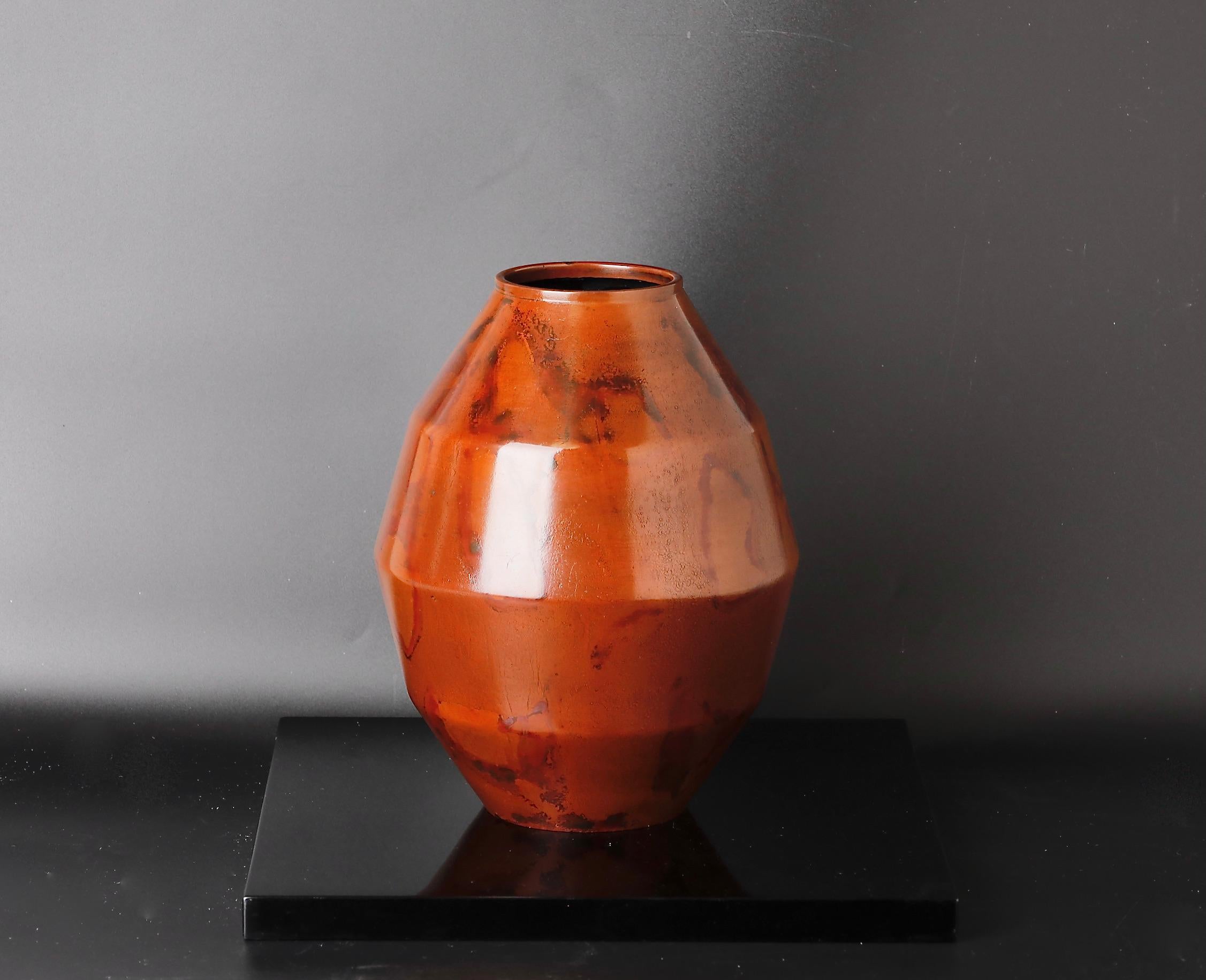 Attractive Shape Signed by Yamamoto Houzan Bronze Vase 1
