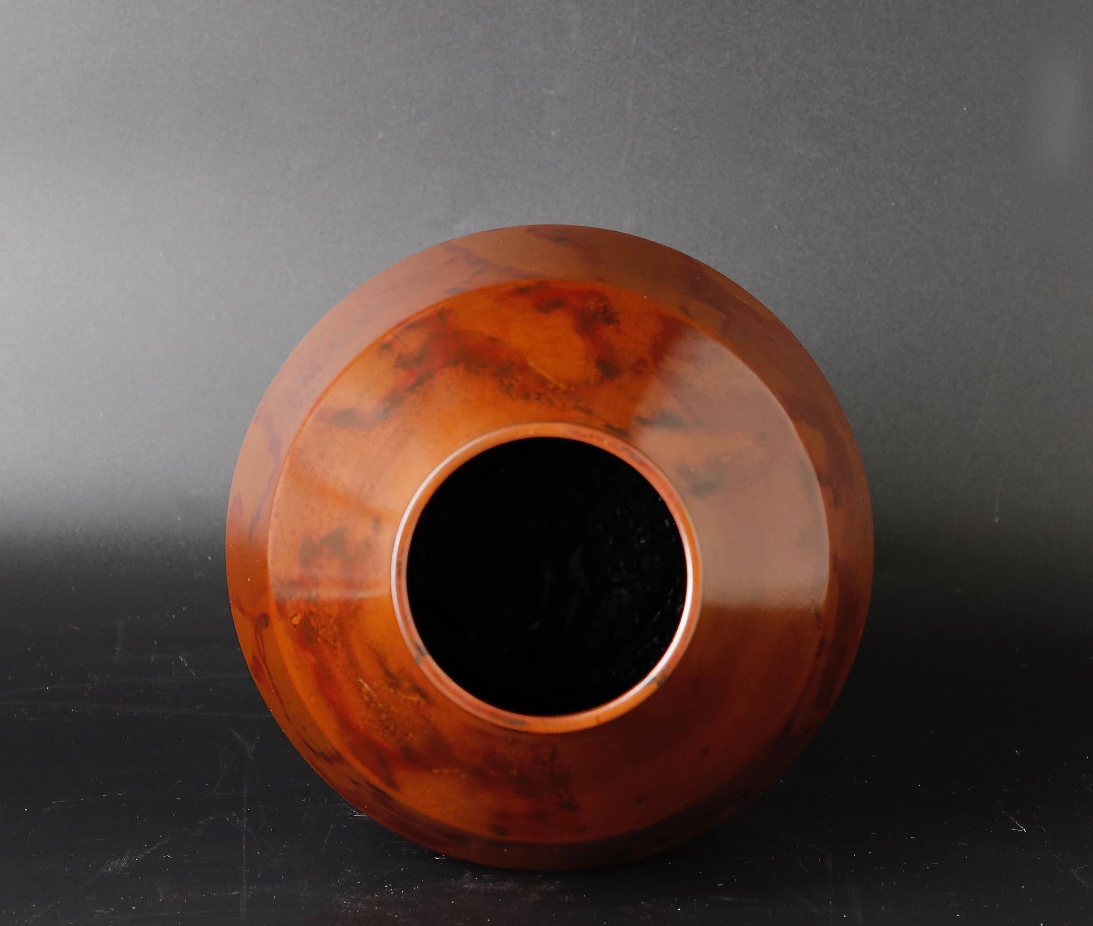 Attractive Shape Signed by Yamamoto Houzan Bronze Vase 2