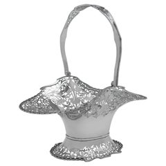 Attractive Sterling Silver Flower Basket or Centrepiece, Viner's Sheffield 1934