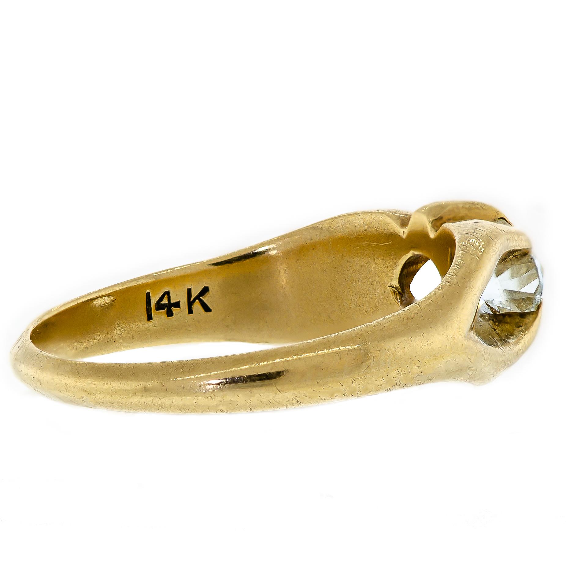 Attraktiver viktorianischer Ring aus 14 Karat Gelbgold und Diamanten, um 1895 (Alteuropäischer Schliff) im Angebot