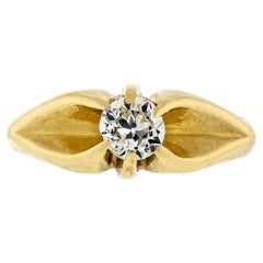 Attractive Victorian Circa 1895 14K Yellow Gold and Diamond Ring