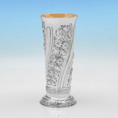 Attractive Victorian sterling silver vase made in London in 1898