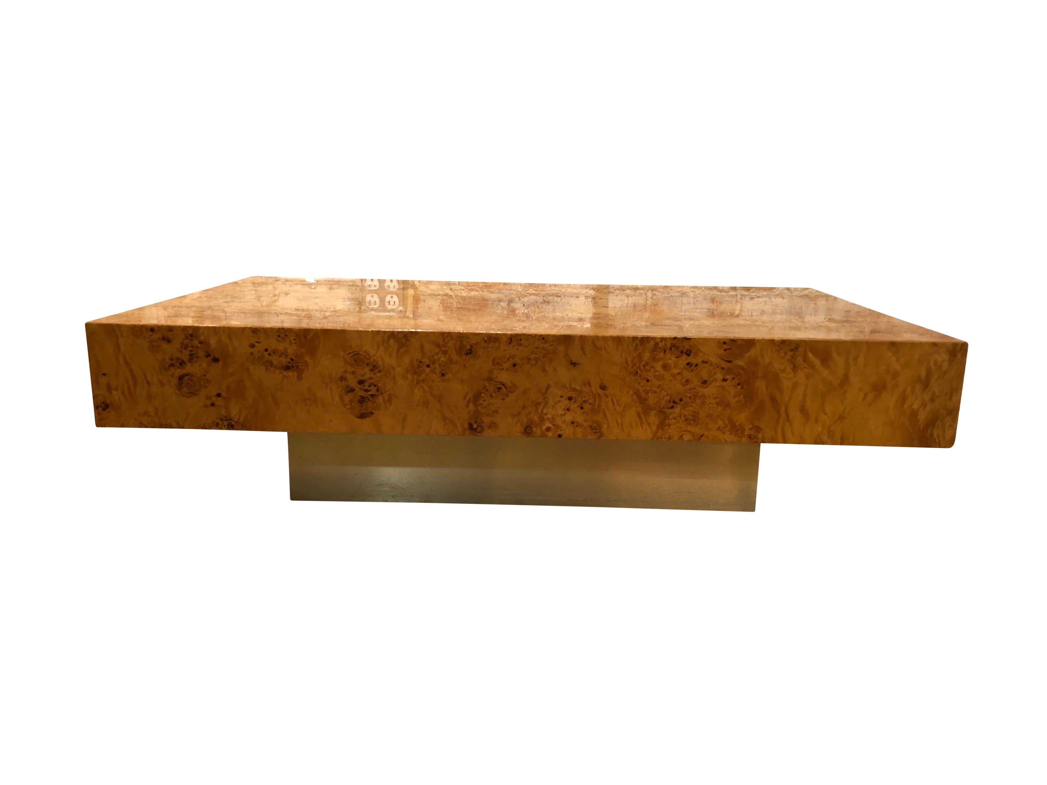 An attractive vintage French burl wood coffee table made by Christofle Paris.

Paris, circa 1975.

Made with fine burl wood and sits in excellent condition.

Provenance: Purchased at the Christofle Store in Paris, France, 1975.

Having the